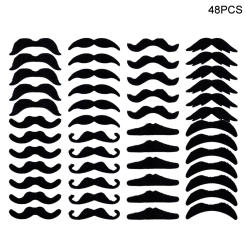 48pcs Funny Mustache Wedding Birthday Party Photobooth Props Kids Pirate Party Costume Cosplay Fake Beard Halloween Decoration