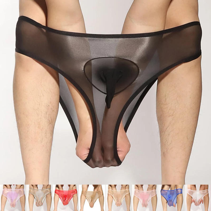 Description Picture 3 of itemSexy Men's Panties Unisex Seamless Sheer Transparent Briefs Stretch Pantyhose Panties Shorts Underwear Pump Man Briefs