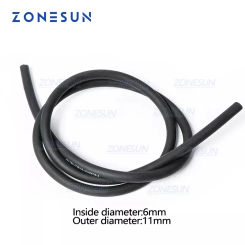 ZONESUN PJ-GZ6 Length 2m Inside Diameter 6mm Fluorine Rubber Hose Tube For Filling Machine Acid Alkali LIquid