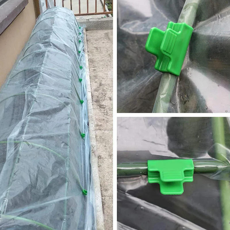 Description Picture 5 of item50Pcs Greenhouse Clamps Film Row Cover Netting Tunnel Hoop Clips Garden Support Frame Plant Support Garden Stakes For 11/16mm