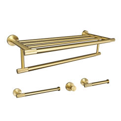 Golden Towel Rack Towel Bar Ring Brushed Gold Hardware Set Robe Coat Hook Toilet Tissue Paper Holder Bathroom Accessories Kit