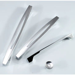 192/224/256mm Zinc Alloy Kitchen Door Bright Chrome Cabinet Handle Pull Solid Drawer Knobs Kitchen Cupboard Door Pulls Hardware