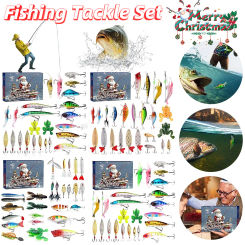 Fishing Tackle Advent Calendar Crankbaits Fishing Lures Gifts Box 24Day Christmas Countdown Calendar Fish Bait for Fishing Lover