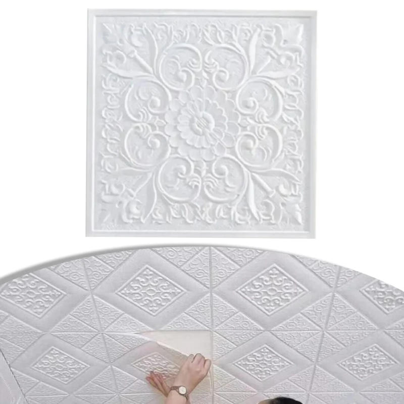 Description Picture 5 of item1pc 3D Tile Brick Wall Sticker Self-adhesive Foam Panel Waterproof Stickers Bedroom Ceiling Wall Stickers Home Decoration