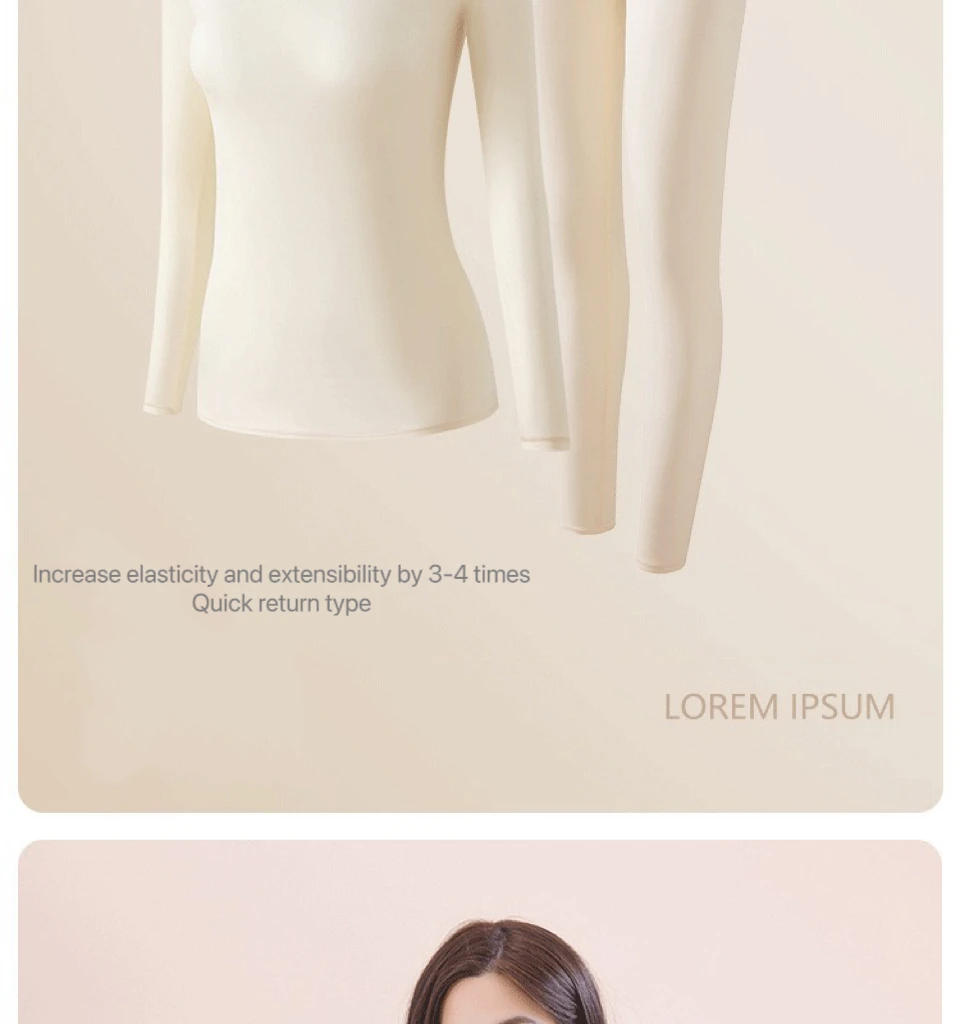 Description Picture 5 of item1pcs Women's Ultrathin Thermal Underwear Set High elasticity Plus Size Constant Temperature Seamless Long Sleeve Bottoming Sets