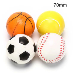 Mini Soft Football Basketball Baseball Tennis Toys 6.3cm Foam Rubber Squeeze Balls Anti Stress Toy Balls Soccer Hand Exercise
