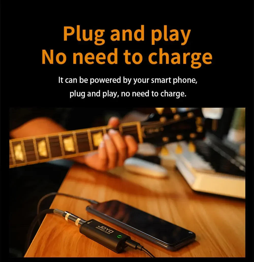 Description Picture 6 of itemJOYO MOMIX CAB Portable Pocket USB Sound Card Guitar Headphone Recording Live Streaming Plug and Play Mini Audio Mixer