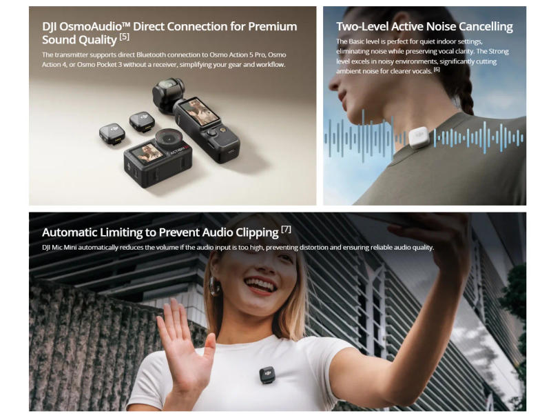 Description Picture 3 of itemDJI MIC mini Small Ultralight Discreet High-Quality Audio With Stable Transmission original brand new in stock