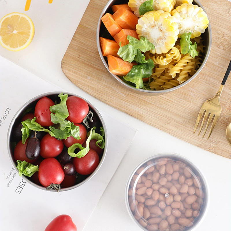 Description Picture 4 of item5Pcs Stainless Steel Bowls Set with Lids Non Slip Nesting Mixing Bowl Kitchen Cooking Food Container Dishwasher Safe for Kitchen