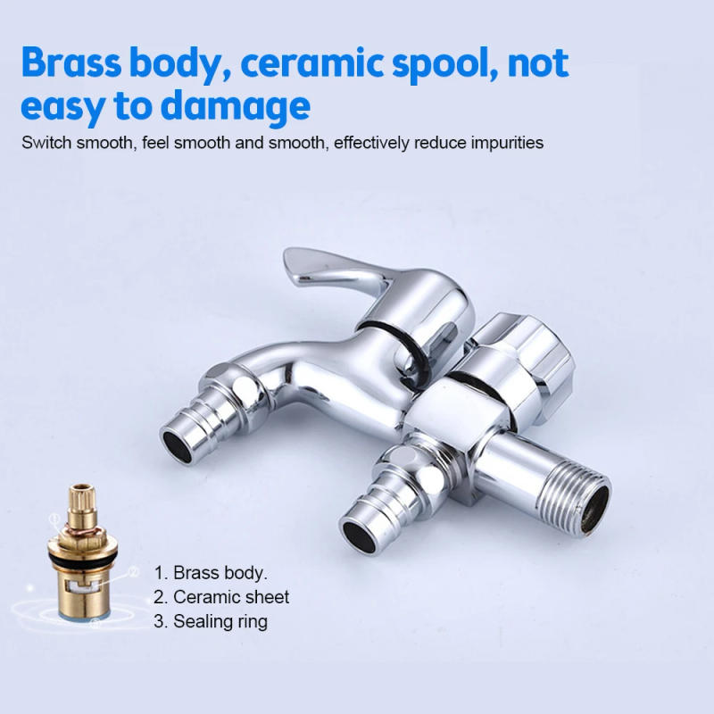 Description Picture 5 of itemWashing Machine Faucet Double Water Outlet Mop Pool Brass Tap Outdoor Garden Faucet Fast Bidet Faucets Bathroom Accessories