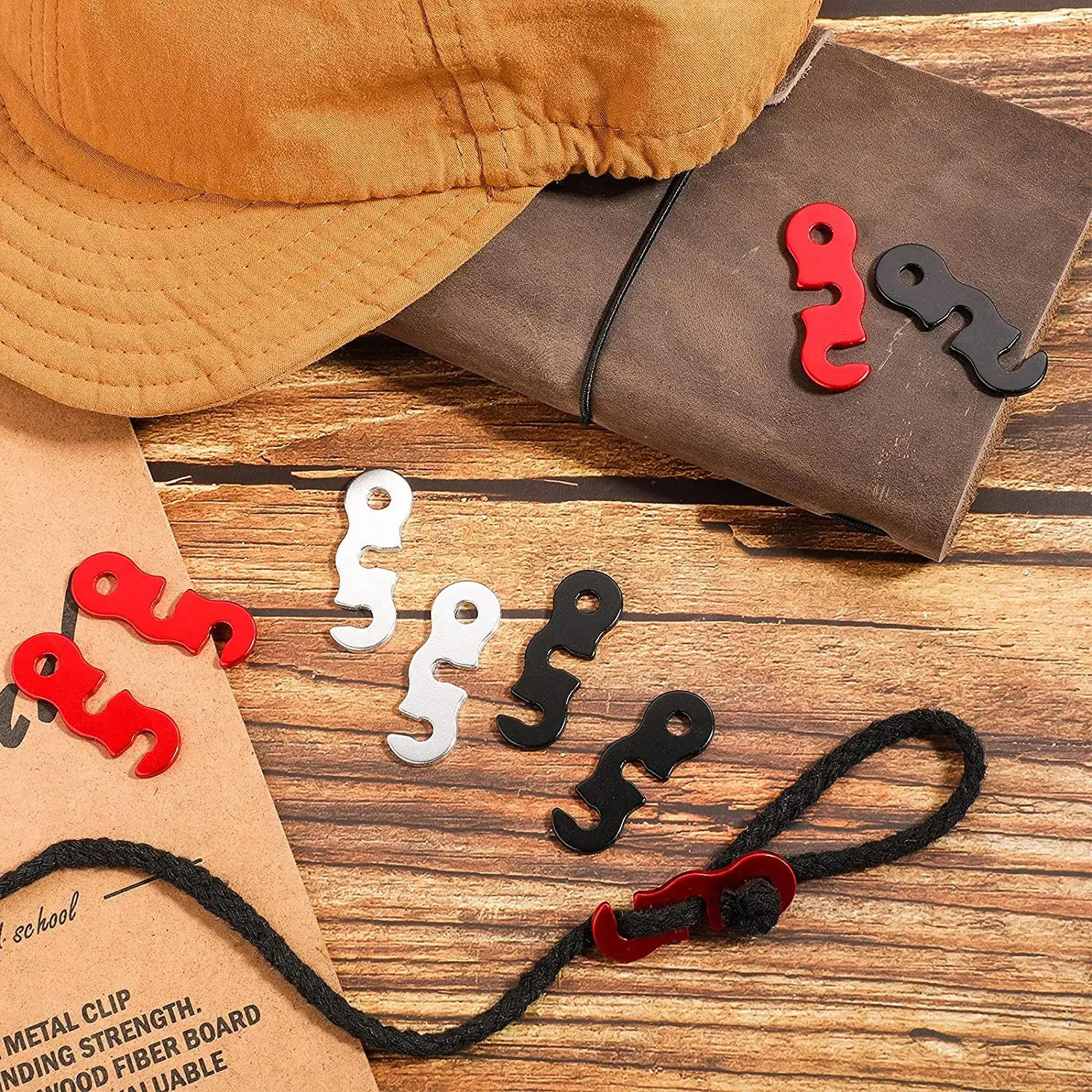 Description Picture 5 of item5 pcs Adjustable Tent Rope Buckle S-type Tensioner Fastening Kit Outdoor Camping Tent Fixed Accessories Outdoor Tools