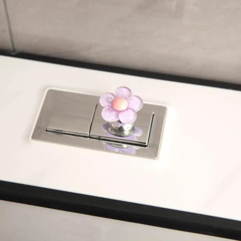 Description Picture 5 of itemFlower Shaped Toilet Flush Button Toilet Lid Lifter Labor-saving Toilet Press Tool Fashion Drawer Handle Toilet Tank Button Aid