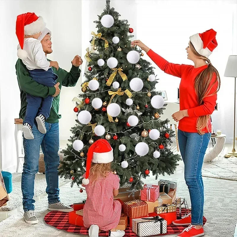 Description Picture 6 of item60/6pcs Large Christmas Balls White Foam Snowballs for Xmas Tree Hanging Pendant Round Ball Ornaments New Year Party Home Decor