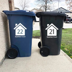 3Pcs Wheelie Bin Vinyl Sticker Custom Street House Number Container Stickers Waterproof Removable Outdoor Trash Stickers