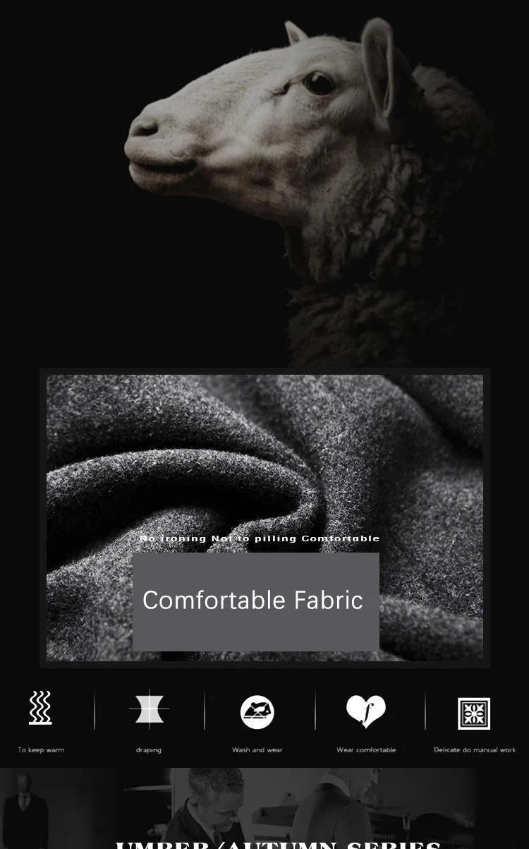 Description Picture 3 of itemBROWON Brand Korean Coat Men 2024 Autumn and Winter Woolen Men Coat New Casual Slim Fit Windbreaker Long Solid Color Men Jacket