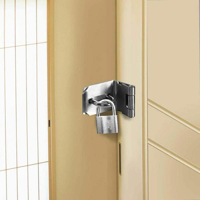 Description Picture 2 of itemStainless Steel Door Clasp Lock Shed Latch Padlock Hasp Gate Bolt Household Burglar-Proof Hardware For Wood Door