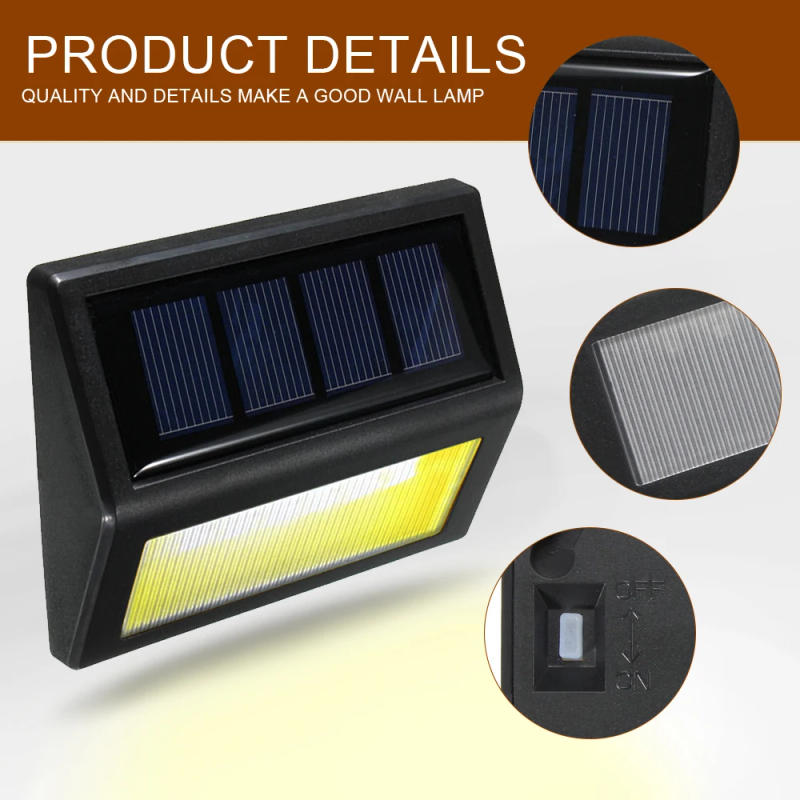 Description Picture 6 of item6LEDS Solar Waterproof Light Garden Wall Mount Street Lighting Lamp LED Night Solar Light For Outdoor Courtyard Staircase