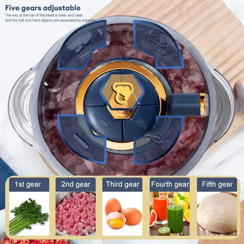 Description Picture 5 of item5L Electric Meat Grinders 304 Stainless Steel Food Crusher Multifunctional Vegetable Slicer Chopper Mincer Baby Food Processor