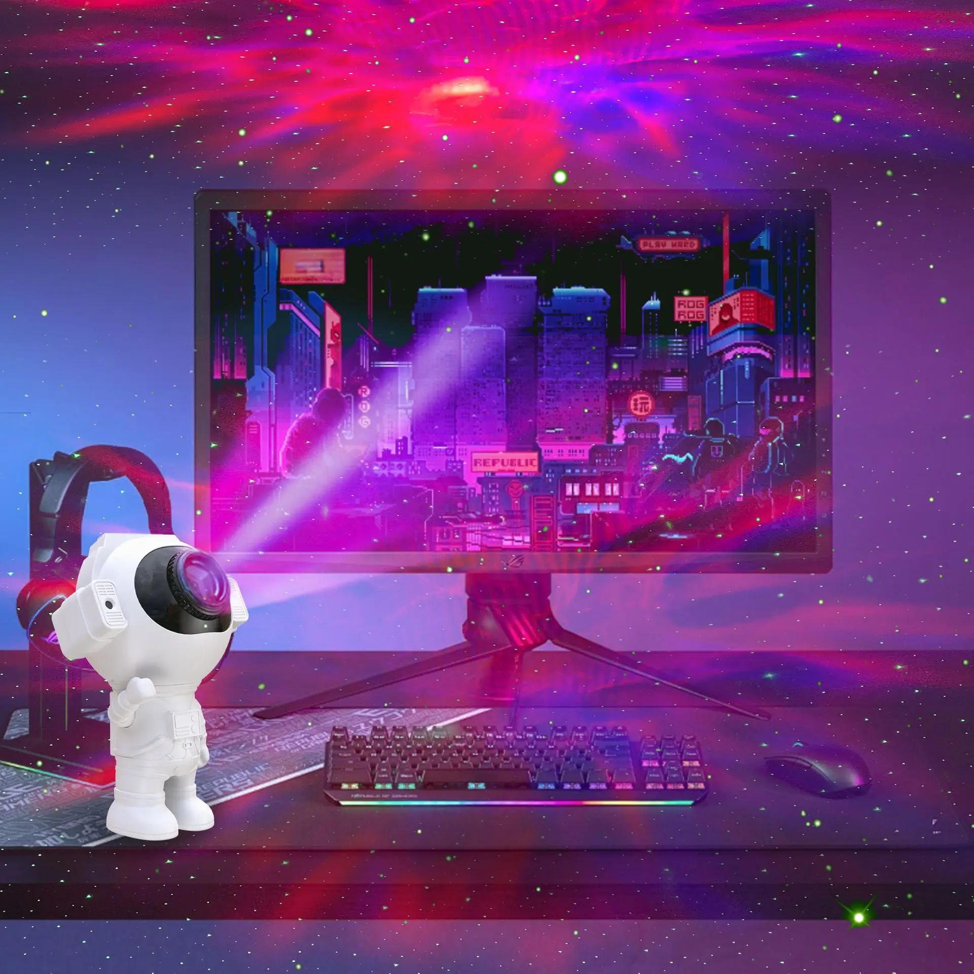 Description Picture 6 of itemBluetooth Galaxy Astronaut Starry Projector Night Light LED Star Sky Lamps Nebula Room Decoration Bedroom Kids Birthday Gift