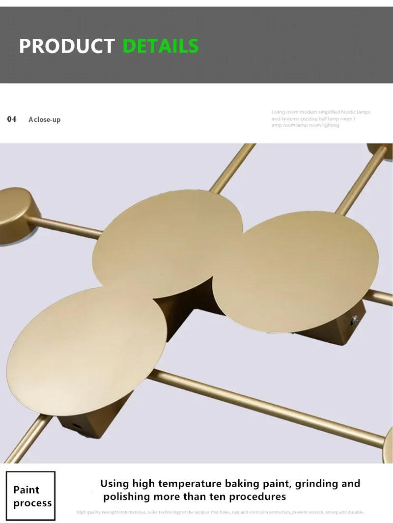 Description Picture 3 of itemNordic Branches Multi Arms Gold Black Wall Lamp For Bedroom Bedside Living Room Led Indoor Lighting Decoration