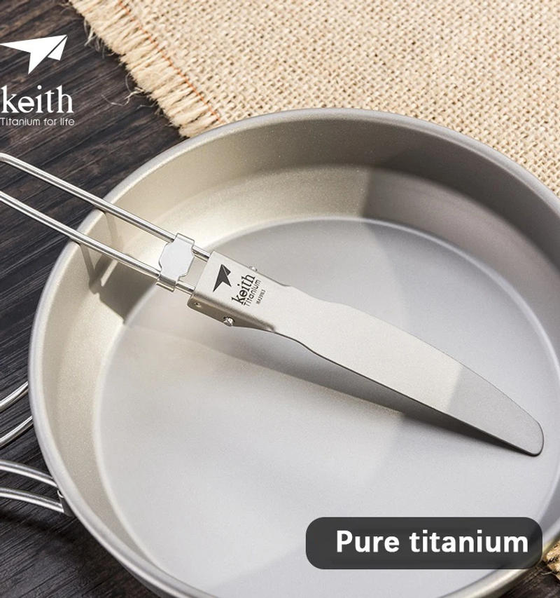 Description Picture 6 of itemKeith Titanium Tableware Knife Portable Healthy Lightweight Outdoor Picnic Hiking Folding Cutlery Ti5304