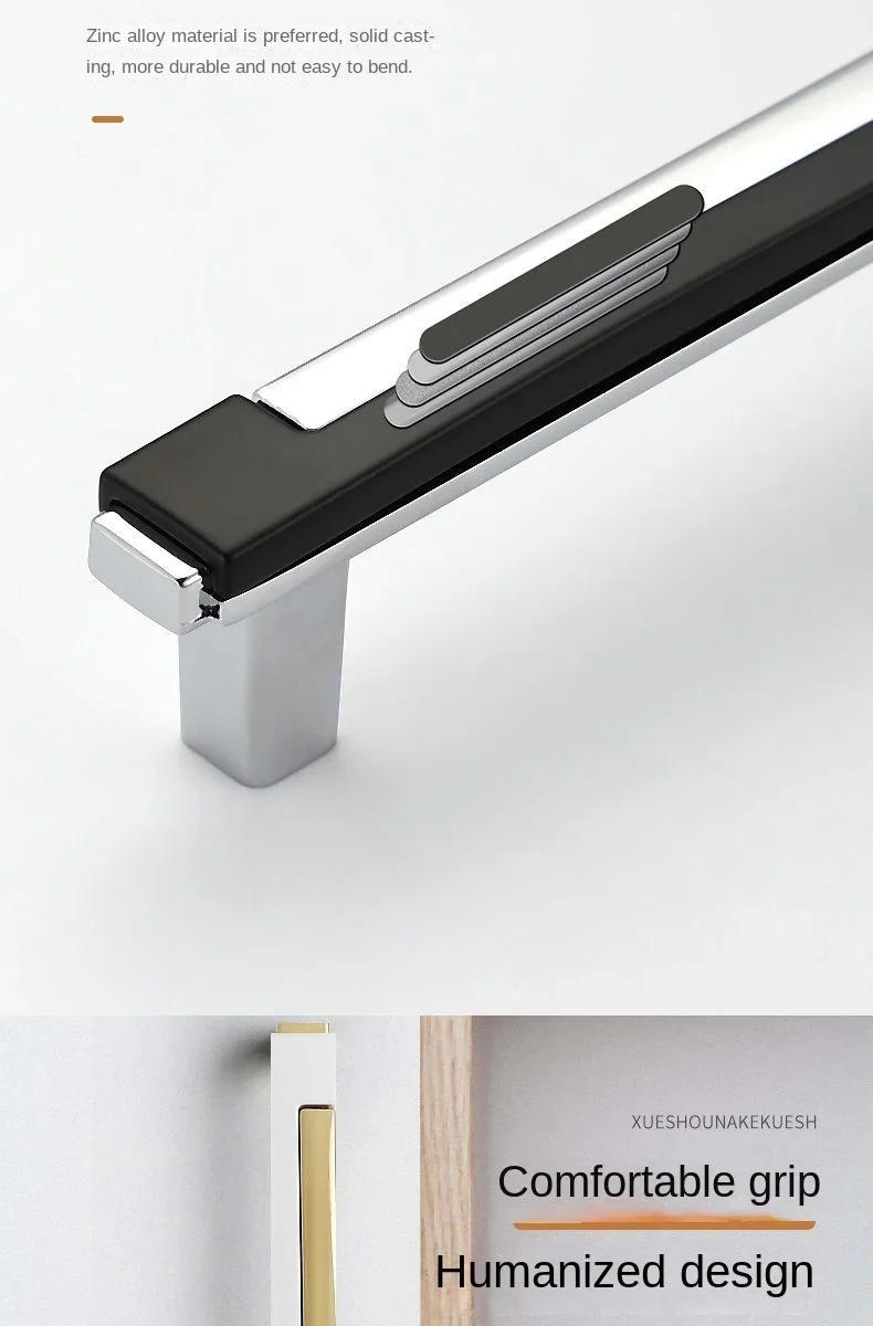 Description Picture 4 of item2 Colors Modern European Style Furniture Handle Wardrobe Cabinet Closet Door Knob Dressing Table and Drawer Pulls Hardware