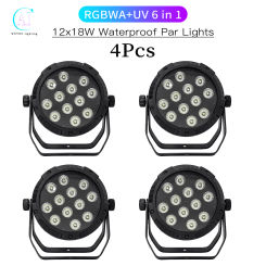 4Pcs/Lots 12x12W RGBW/12x18W RGBWA + UV 6 in 1 LED Par Light Aluminum Waterproof Stage Light DMX Control DJ Disco Equipment