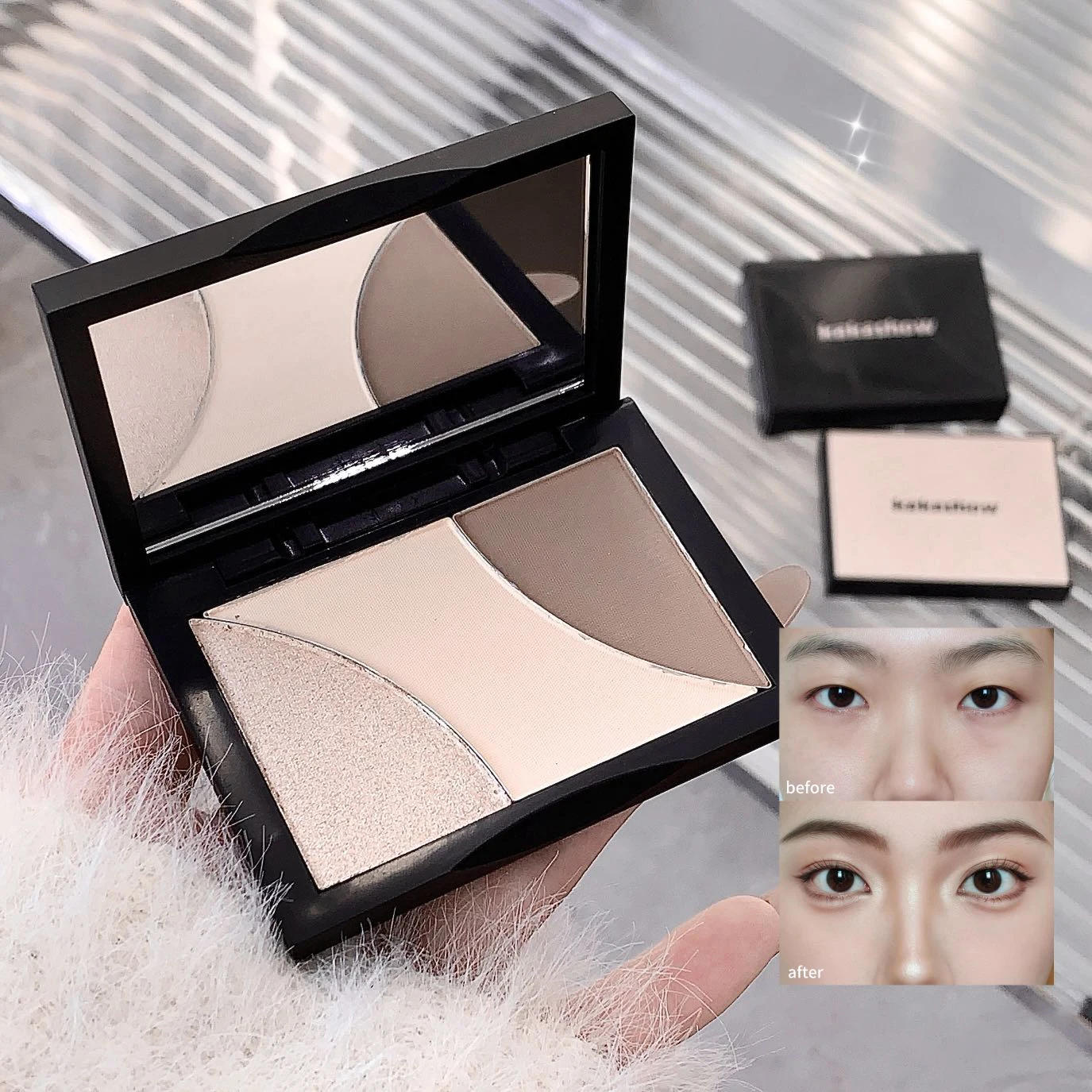 Description Picture 6 of item3Color Matte Contouring Highlighter Makeup Palette Natural Stereoscopic Face Powder Bronzer Palette Shading Nose Shadow Cosmetic