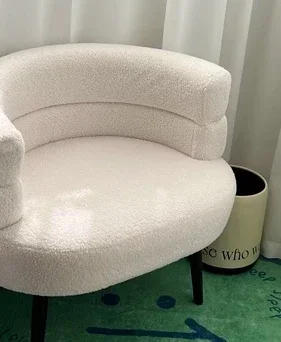Description Picture 6 of itemWhite Living Room Chairs Nordic Design Velvet Comfy Portable Dining Room Armchair Sofa Chaise Pliante Home Furniture