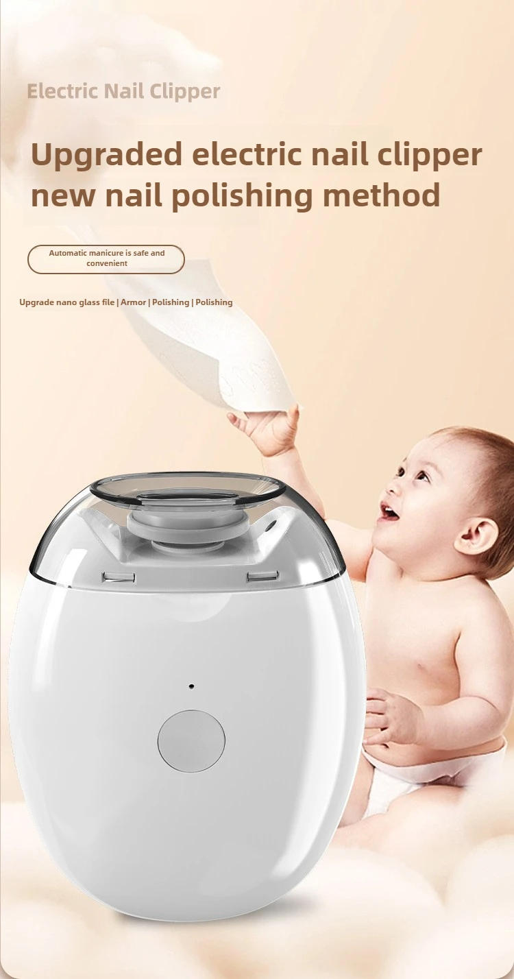 Description Picture 2 of itemPortable Mini Electric Nail Clipper Polisher With Light Low Noise Baby Trimmer Manicure Tools For Baby Adult Nail Cutter 3 Speed
