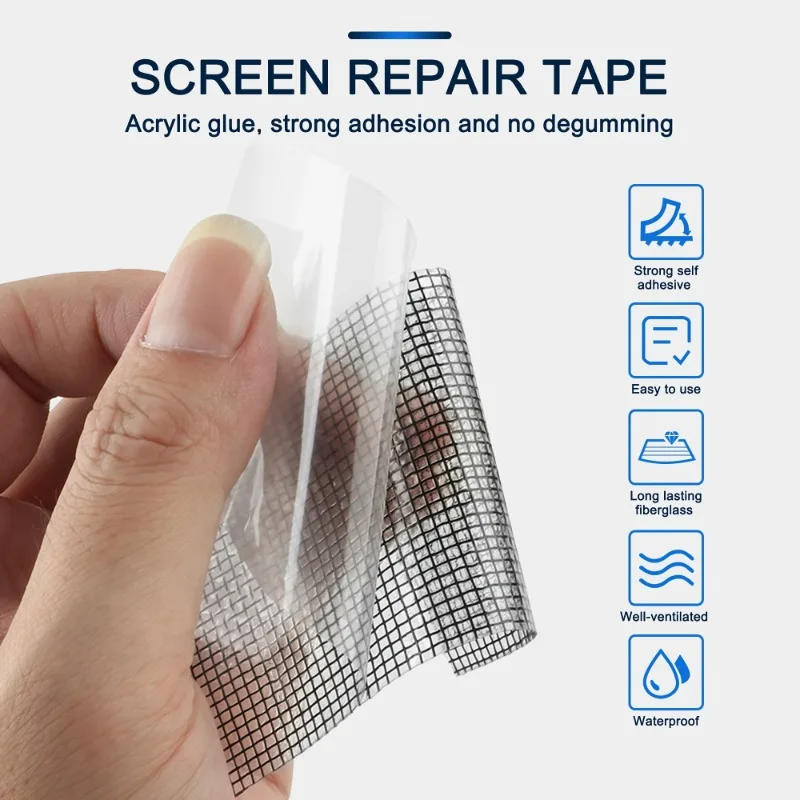 Description Picture 6 of itemYUANJ 1 Roll Window Mosquito Net Repair Tape Self-Adhesive Window Screen Repair Patch Strong Anti-Insect Fly Net Hole Repair