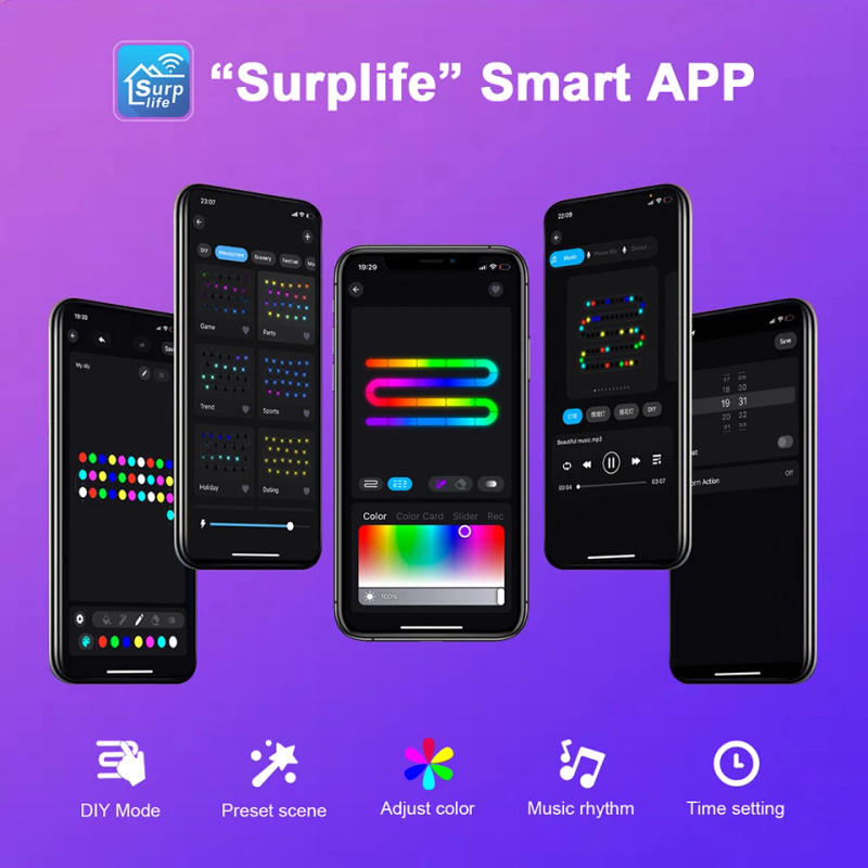 Description Picture 4 of itemSmart RGBIC LED Strip Light, Bluetooth, USB, Waterproof, Bulb String Light, Room, Outdoor, Camping, Fairy Lights, DIY Decoration