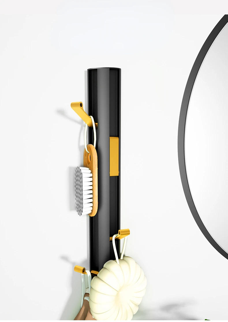 Description Picture 5 of itemSpace aluminum vertical hook Punching installation Living room coat and hat hooks Bathroom hardware accessories Toilet storage