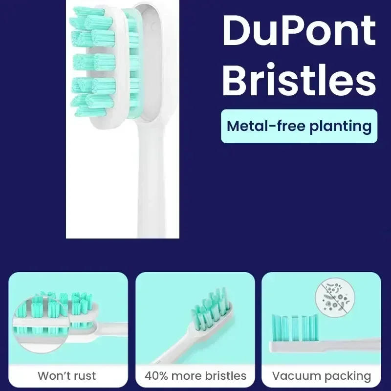 Description Picture 3 of itemReplacement Brush Heads For Xiaomi Mijia T300 T301 T500 T700 Sonic Electric Toothbrush Heads DuPont Soft Bristle Nozzles