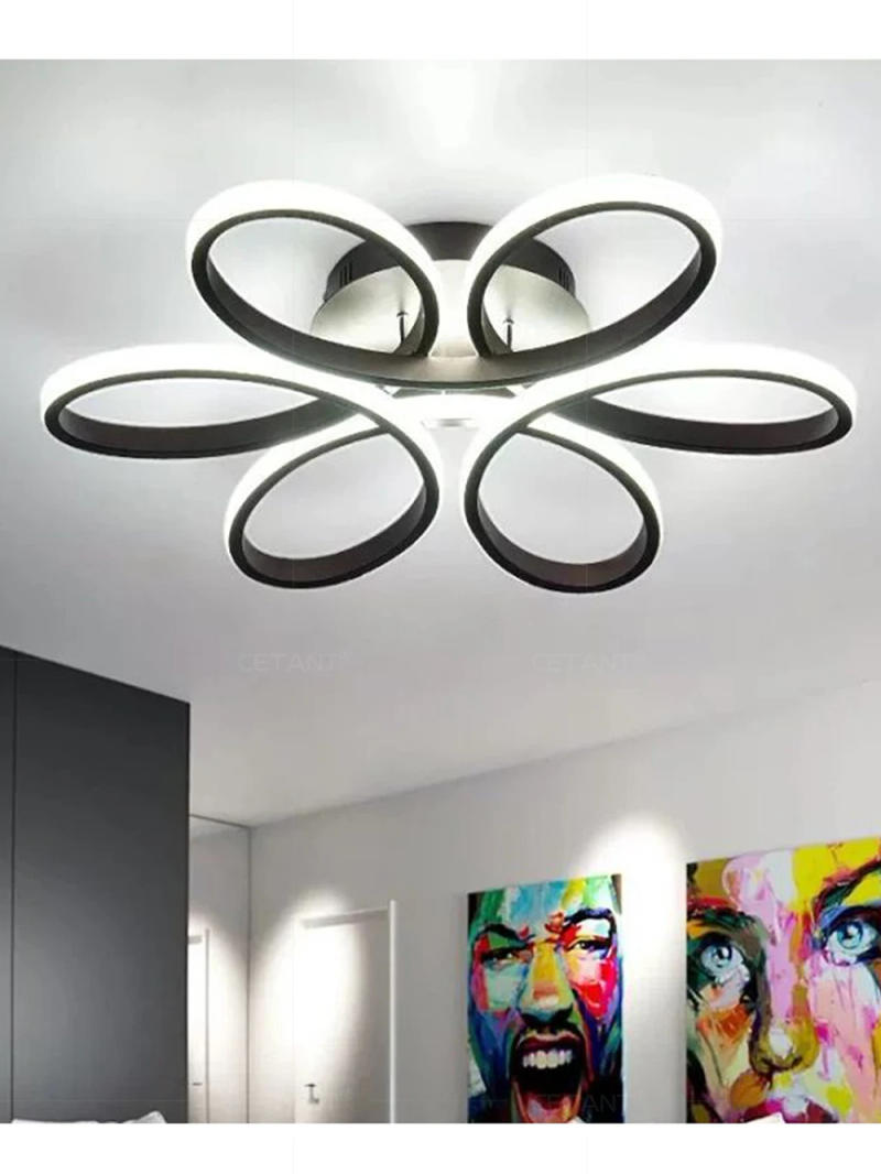 Description Picture 2 of itemModern LED Ceiling Lights 30/60CM June Grass Black White Lighting Bedroom Living Room Corridor Balcony Hotel Indoor Decor Lamps