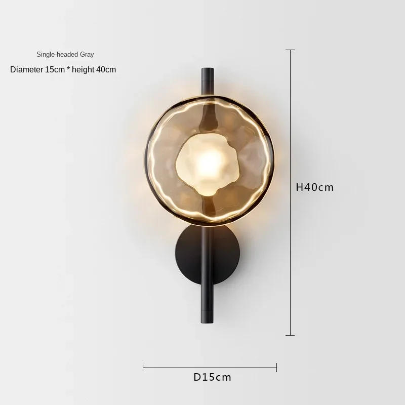 Description Picture 3 of itemGlass Led Wall Mounted Lamp for Bedroom Bedside Hotel Living Room Hallway Bathroom Decoration Sconce Light Background Modern