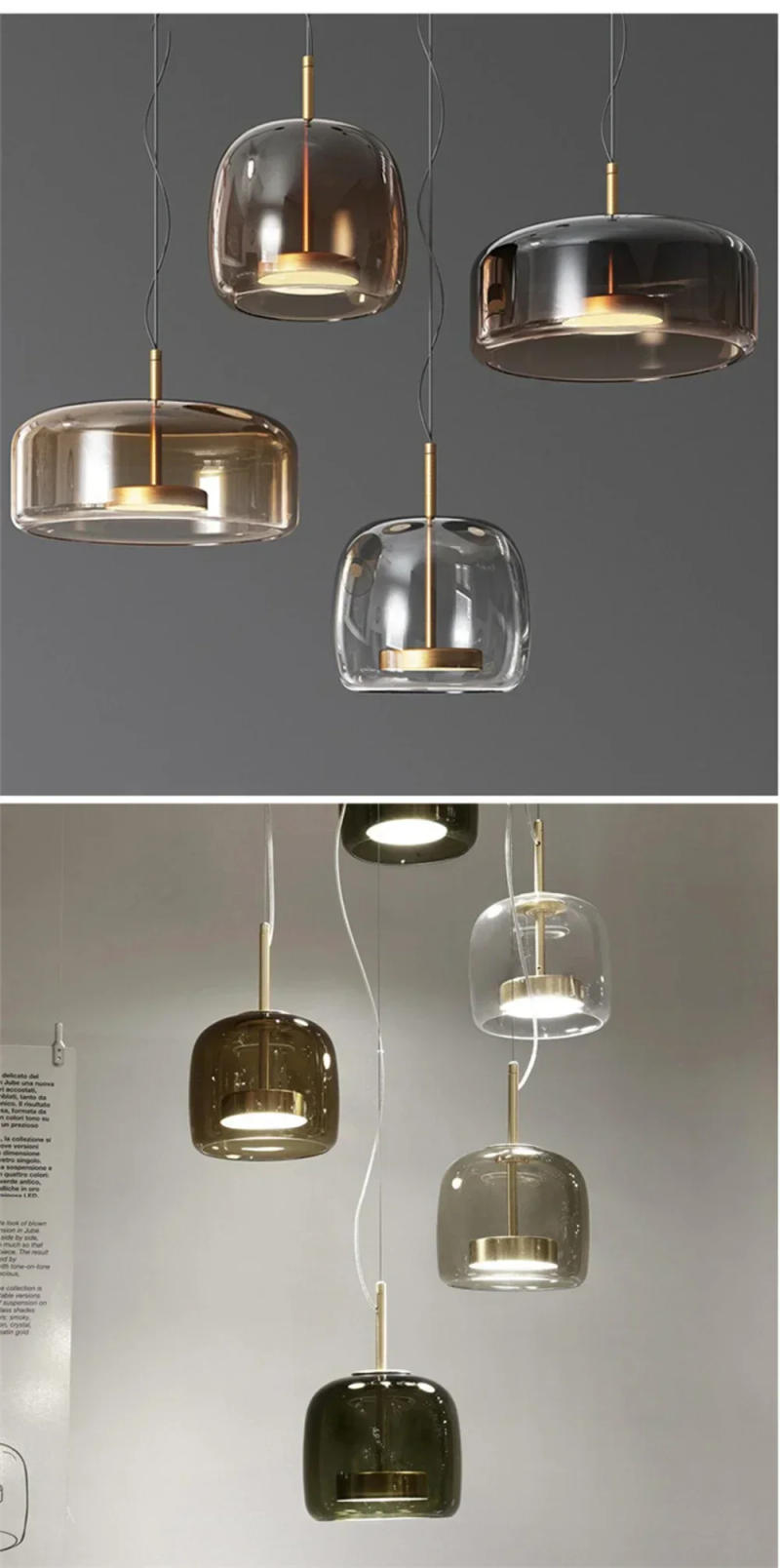 Description Picture 6 of itemMinimalist Glass Pendant Lights for Kitchen Dining Room Bedroom Hotel Bedside Led Hanging Lamp Ceiling Chandeliers Cafe Home