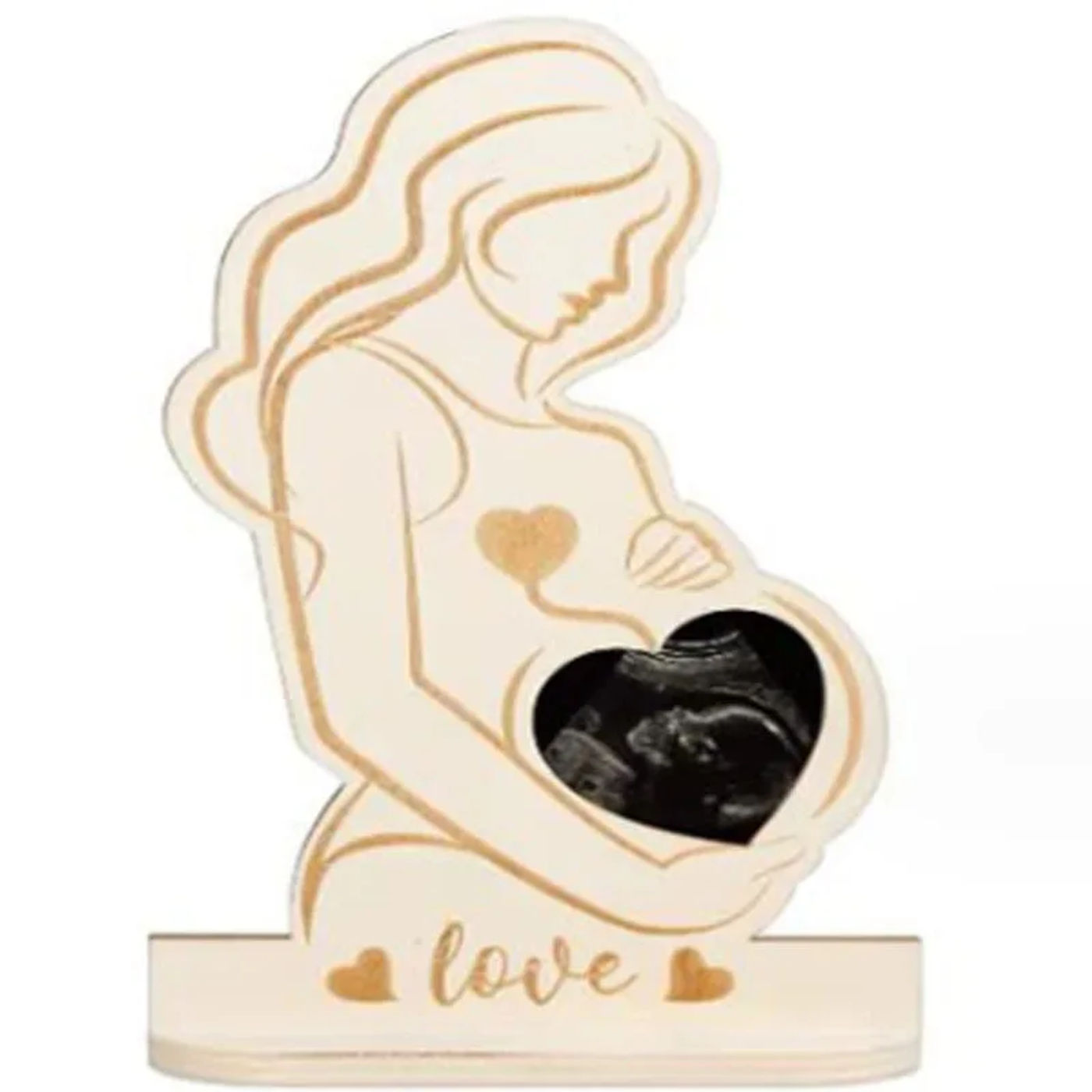 Description Picture 5 of itemWooden Baby Birth Commemorative Plaque Ultrasound Detection B-Ultrasound Memorial Ornament for Pregnant Mothers