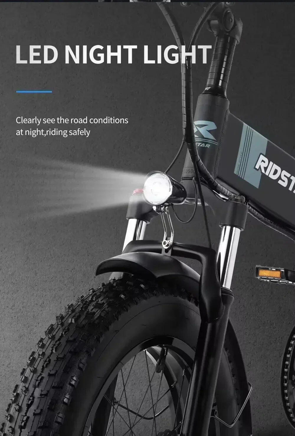 Description Picture 6 of itemElectric Bicycle New H20 Pro Mountain 2000W 48V 23AH Powerful Dual motor Snow  Electric Bike 20inch*4.0 Fat Tyre Foldable Ebike