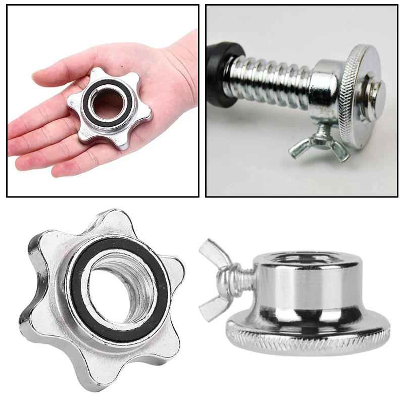 Description Picture 6 of item1 Inch Dumbbell Lock Bar Hex Nut Barbells Rod Clamps Clips Collar