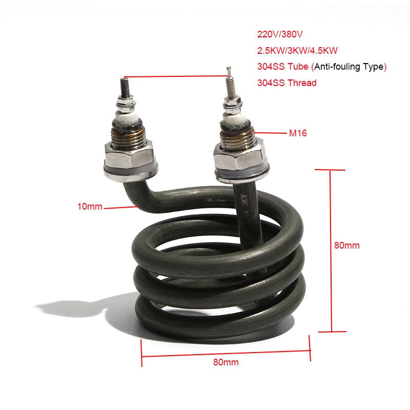 Description Picture 2 of item220V/380V Distiller Water Heating Pipe,304 Stainless Steel Tube of Anti-fouling Type,2.5KW/3KW/4.5KW Heater for Distillation Pot