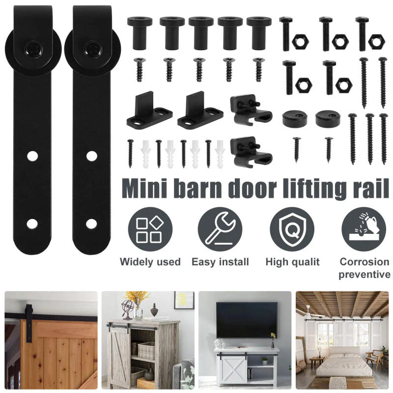 Description Picture 3 of item6PCS/2PCS Sliding Barn Door Hardware Rollers Hangers Compatible with Most Barn Door Durable Wheel Track System Door Accessories