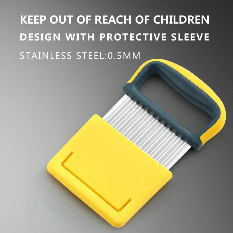 Description Picture 2 of itemLate-Model Potato Chip Slicer Cutter Vegetable Fruit Corrugated Wavy Knife French Fries Potato Cutter Kitchen Gadget Accessories