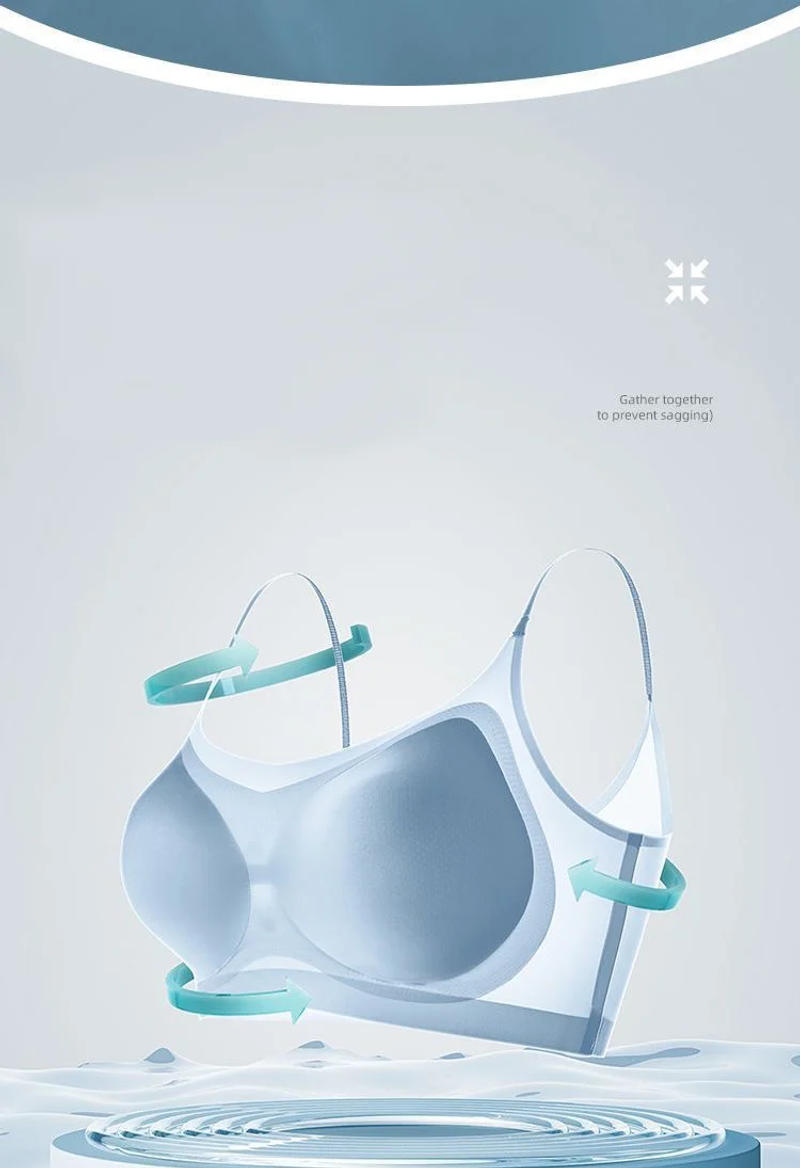 Description Picture 4 of itemUltra-thin Ice Silk Padded Bra Seamless Underwear Women's Thin Section Sling Beautiful Back Vest Tops Big Chest Small Sleep Bra