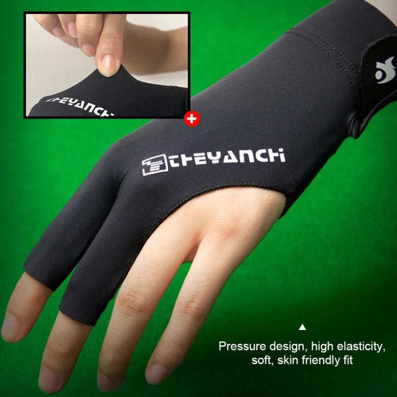 Description Picture 5 of itemBilliards Glove Left Hand Three Finger Snooker Billiard Glove Non Slip Stickers Elastic Billiard Training Gloves Accessories