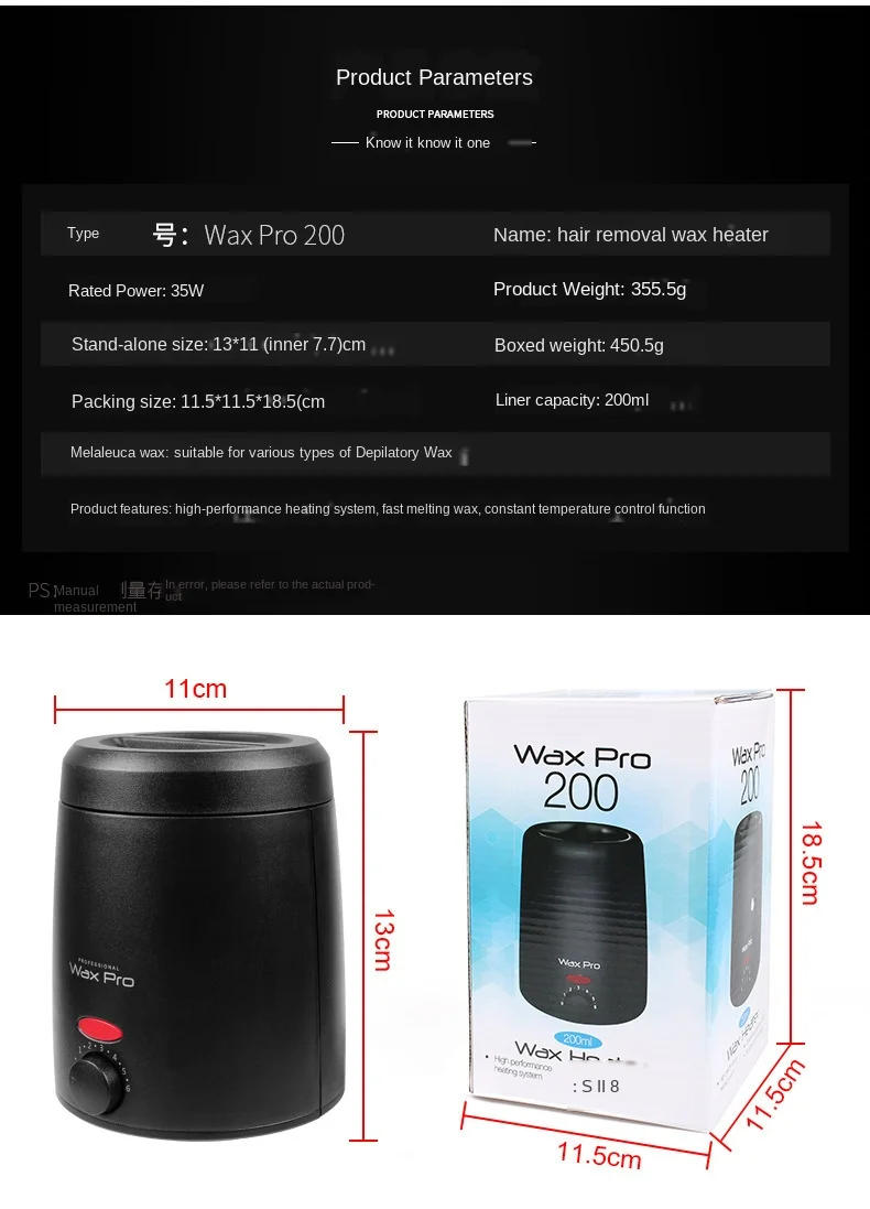 Description Picture 3 of itemWaxing Machine for Hair Removal Hair Removal Wax Melting Machine 200ml Wax Heater Depilation Paraffin Warmer Waxing Dipping Pot