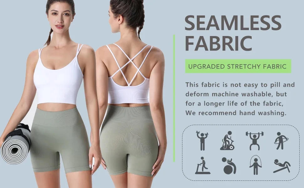 Description Picture 6 of item1PC Cross Back Sports Bra for Women – Padded Yoga Bralette w/Criss Cross Straps – Low Impact Workout Top for Gym,Running,Pilates
