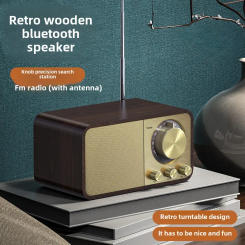 Nostalgic Bluetooth Speaker Sound Retro Classic Speaker Retro Radio Wireless Bluetooth 5.0 Wooden Portable Subwoofer