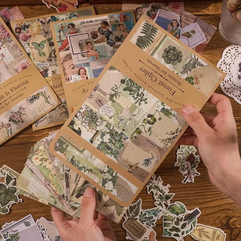 Description Picture 4 of item100 pcs/pack Vintage stickers Material paper Set Scrapbooking Creative DIY Diary album materials DIY Junk Journal Supplies