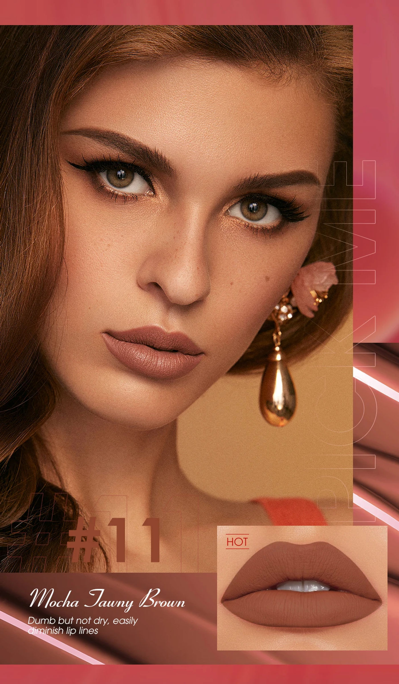 Description Picture 6 of itemMatte Finish Lipstick 12 Colors Hydrating Non Drying Transfer Proof Lip Stain Velvety Smooth Formula All Day Wear